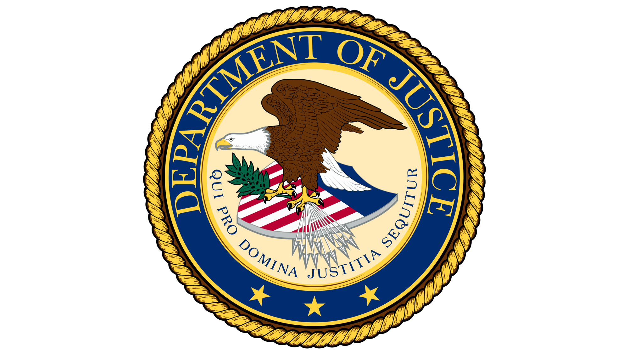 Official seal of the United States Department of Justice.